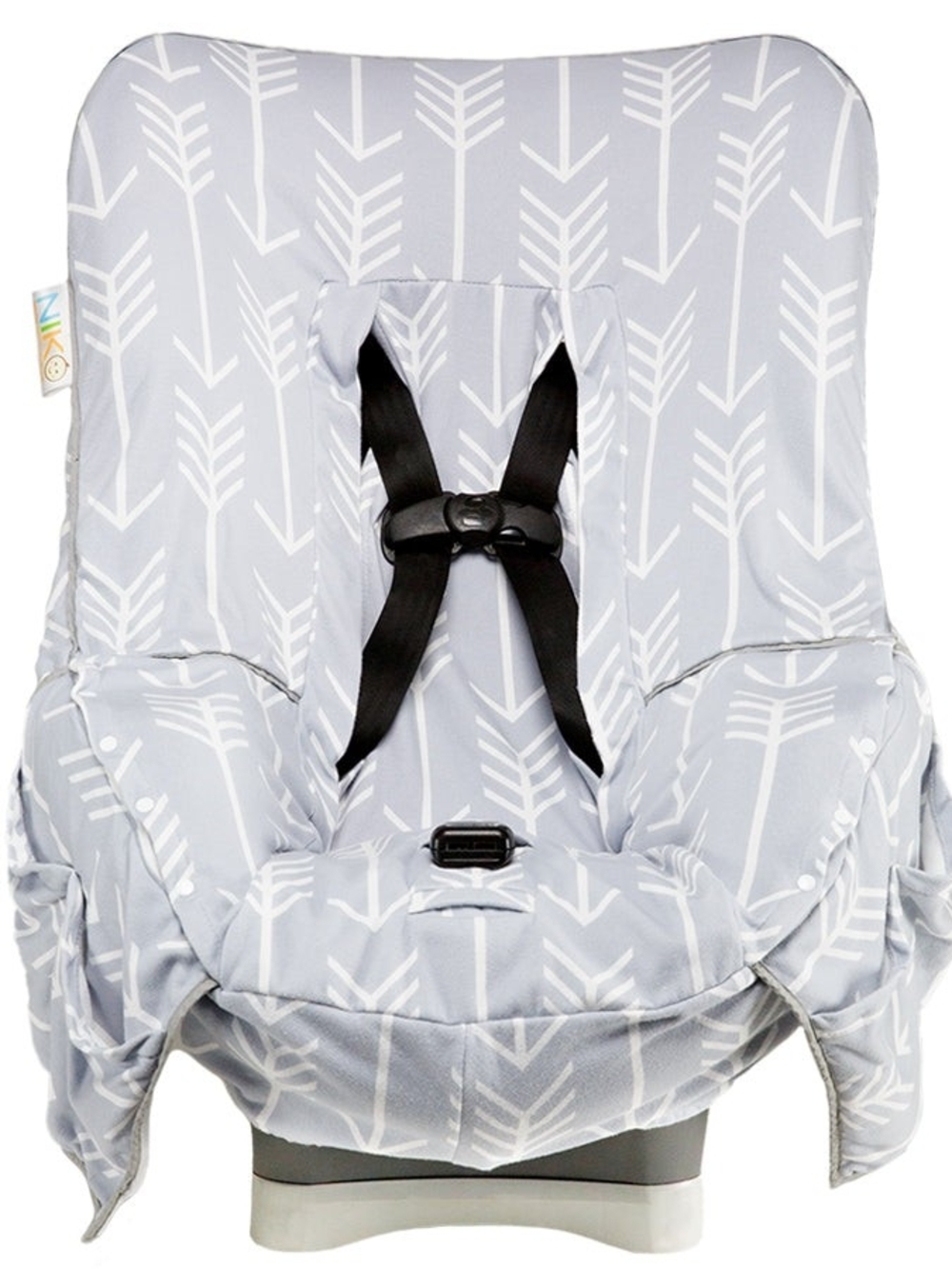 NIKO Easy Wash Car Seat Cover gray arrow print (set of 2)